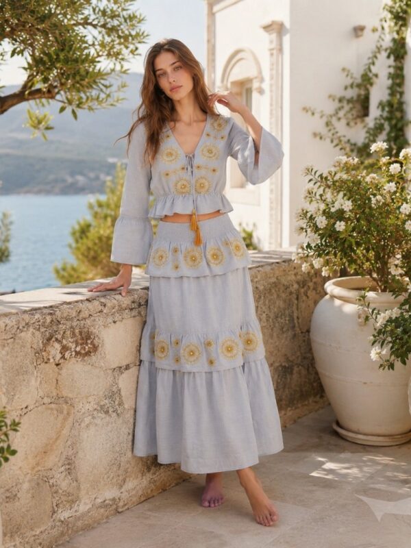 Bebek Mavisi Bohem İkili Set