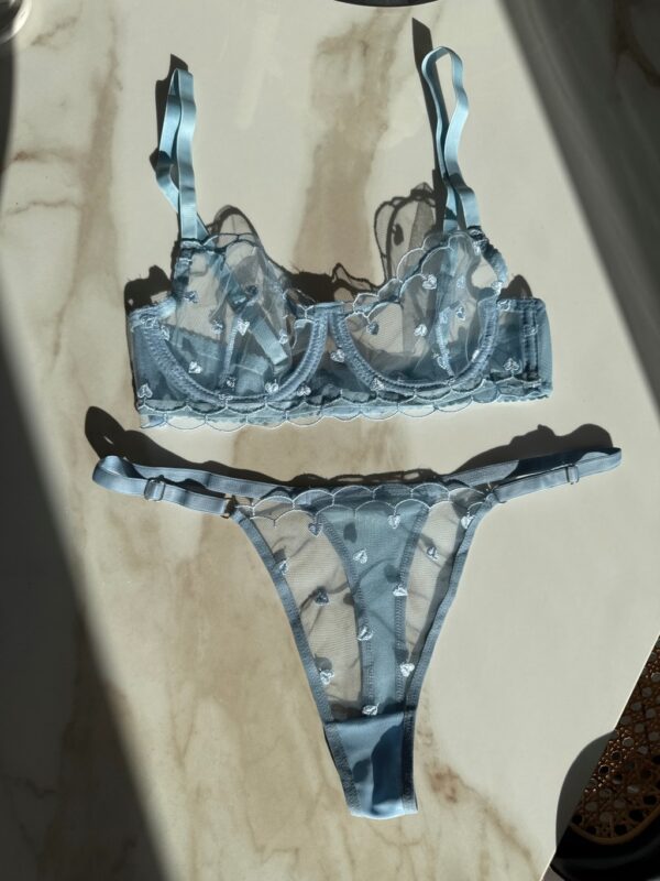 Blue Heart Tül Detaylı Sütyen Takım